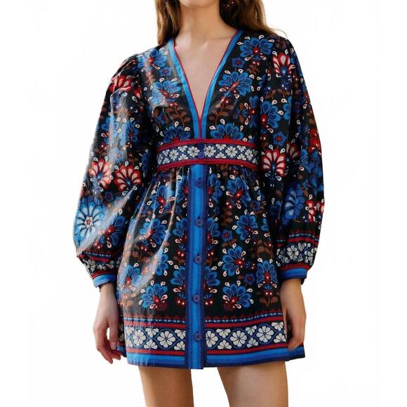 FARM RIO Dresses & Skirts - NEW FARM RIO latina scarf mini dress in black